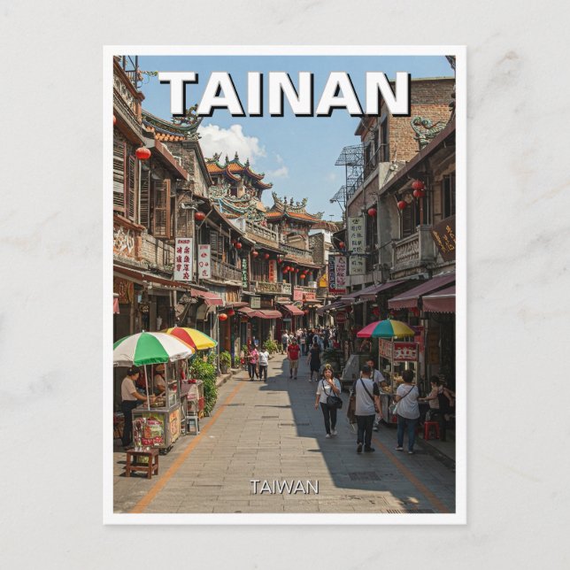 Taiwan Tainan Street Travel Postcard (Front)
