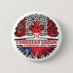 Taiwan Taiwanese Canadian Canada Tree Roots Flag 2 Inch Round Button