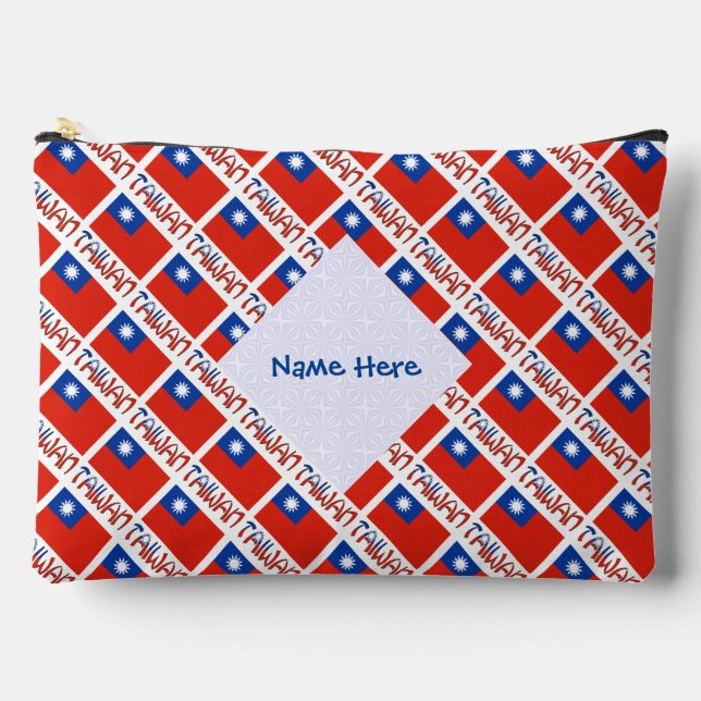 Taiwan Tiled Personalized Ancestry Travel Accessory Pouch (Front)
