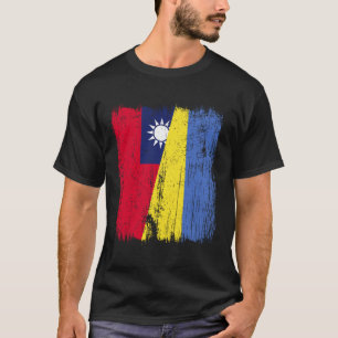 Taiwan Ukraine Half Flag Taiwanese Ukrainian Herit T-Shirt