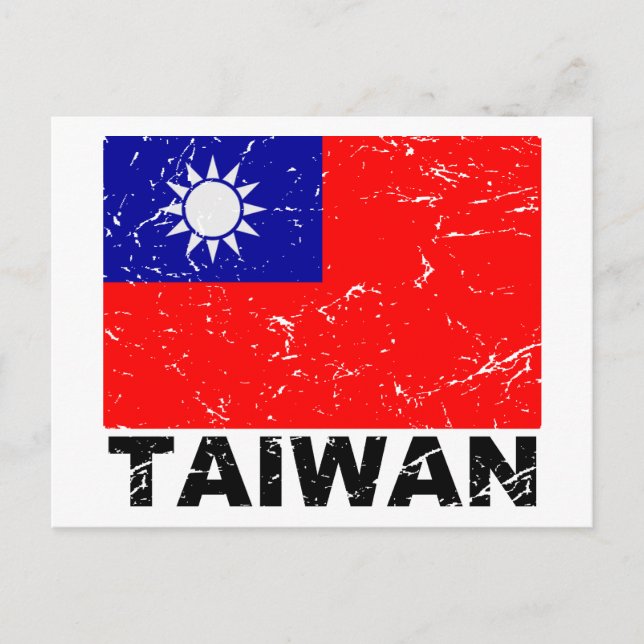 Taiwan Vintage Flag Postcard (Front)