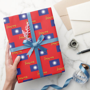 Taiwan Wrapping Paper, Red, Taiwanese Flag patriot Paper