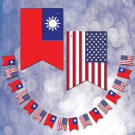 Taiwanese American Flags, Party Taiwan / USA Bunting Flags<br><div class="desc">Patriotic Taiwanese & American bunting flags - dual country celebration with Taiwan & USA ancestry birthdays,  wedding party,  anniversary,  patriots / sports fans</div>