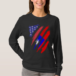 Taiwanese American Patriot Grown Heart Flag Stripe T-Shirt