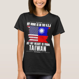 Taiwanese American Patriot Grown Proud Home Heart  T-Shirt