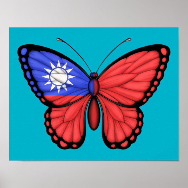 Taiwanese Butterfly Flag Poster (Front)