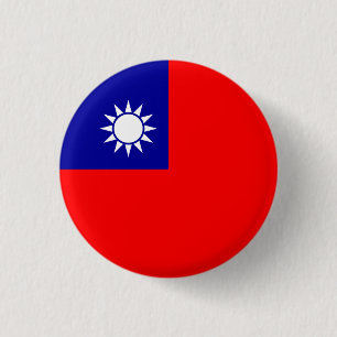 Taiwanese Flag, Flag of Taiwan 1 Inch Round Button