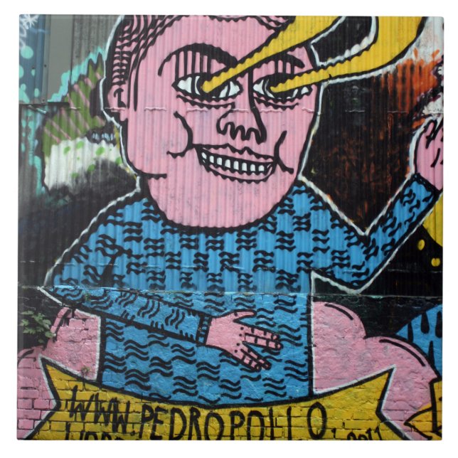 Taiwanese graffiti, Taipei, Taiwan Tile (Front)