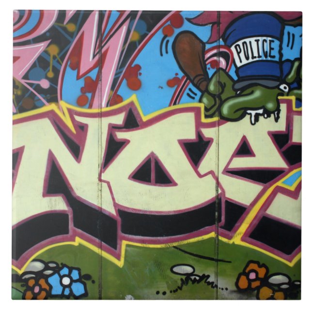 Taiwanese graffiti, Taipei, Taiwan Tile (Front)