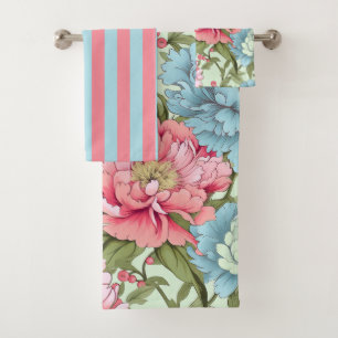 Taiwanese Peonies Bath Towel Set