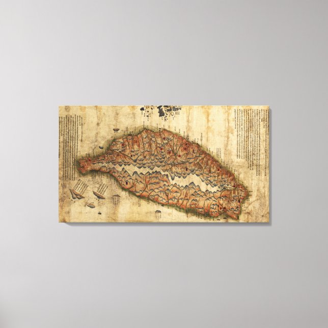 TaiwanPanoramic MapTaiwan Canvas Print (Front)