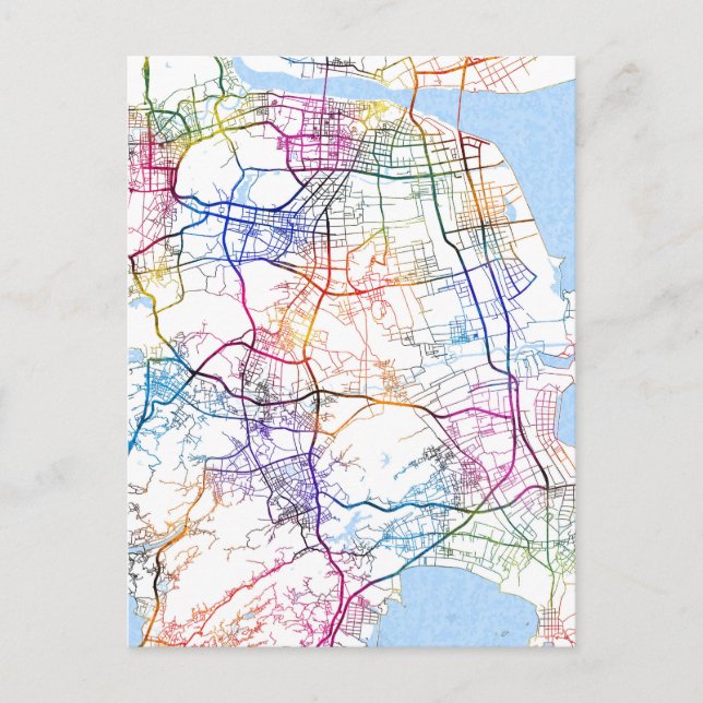 Taizhou China City Map Postcard (Front)