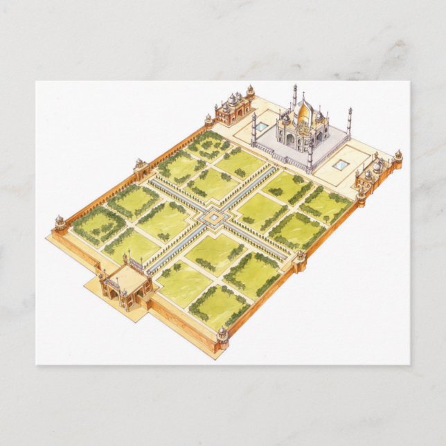 Taj Mahal. Adra India. Tomb and gardens Postcard (Front)