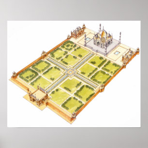 Taj Mahal. Adra India. Tomb and gardens Poster