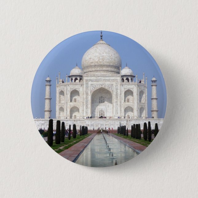 Taj Mahal, Agra, India 2 Inch Round Button (Front)