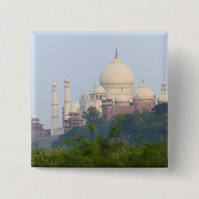 Taj Mahal, Agra, India 2 Inch Square Button (Front)