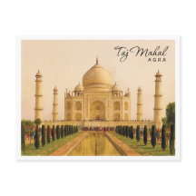 Taj Mahal Agra India Watercolor Travel