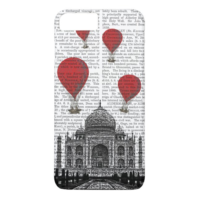 Taj Mahal and Red Hot Air Balloons Case-Mate iPhone Case (Back)