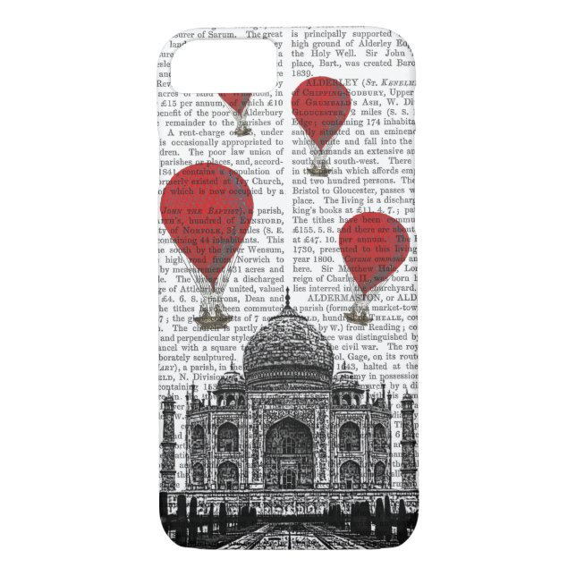 Taj Mahal and Red Hot Air Balloons Case-Mate iPhone Case (Back)