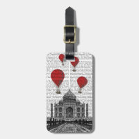 Taj Mahal and Red Hot Air Balloons