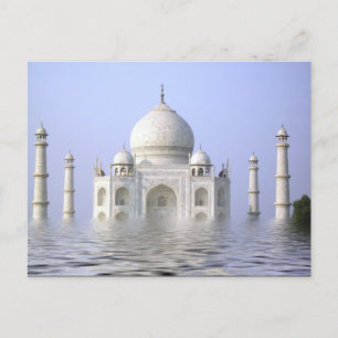 Taj-Mahal avec carte postale d'eau