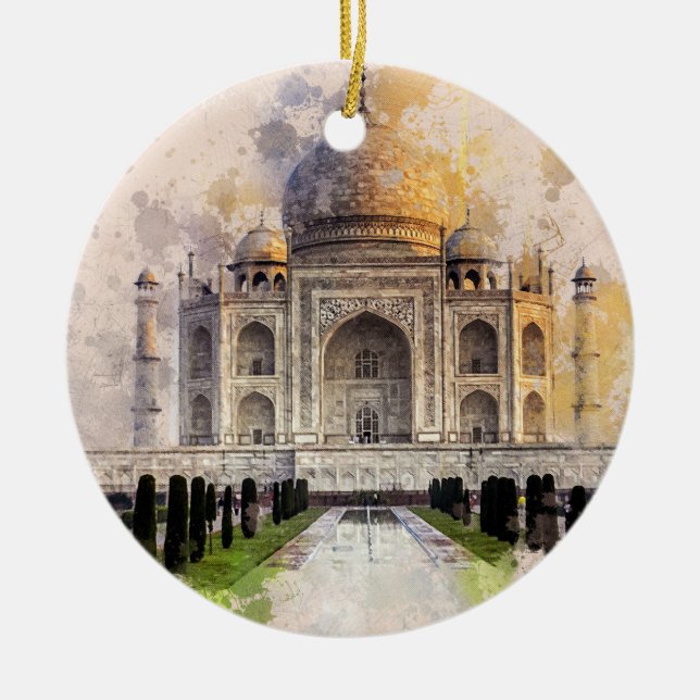 Taj Mahal Built Out of Love Ceramic Ornament (Front)