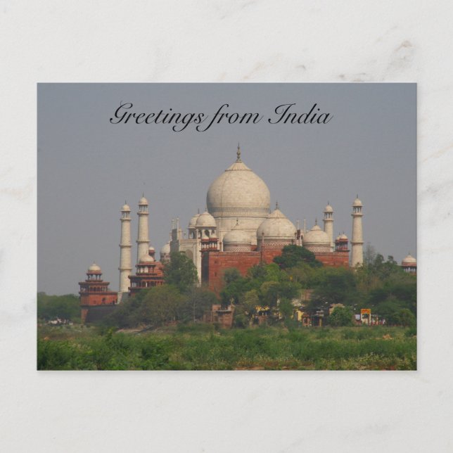 taj mahal distance postcard (Front)