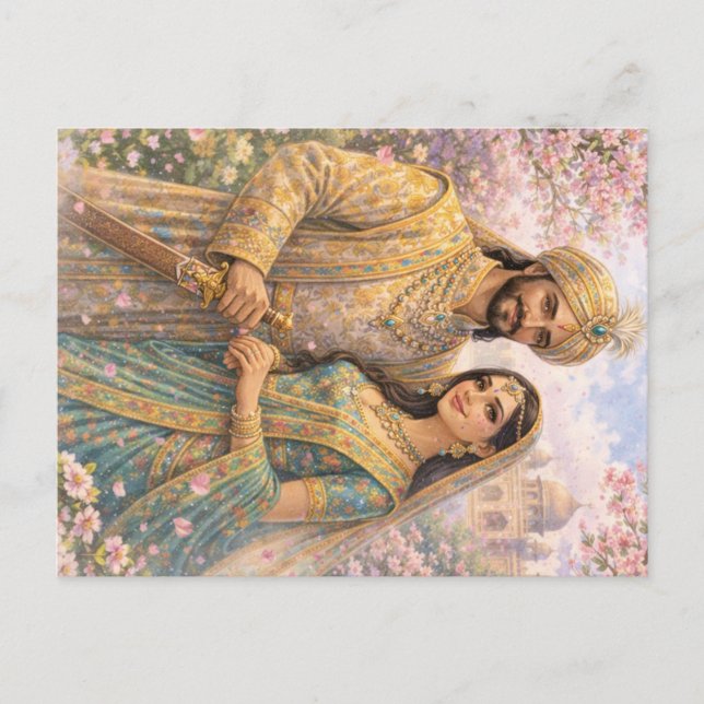 Taj Mahal Frühlingszauber Postcard (Front)