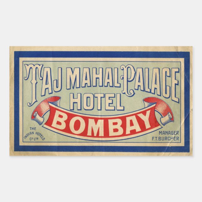 Taj Mahal Hotel Sticker (Front)