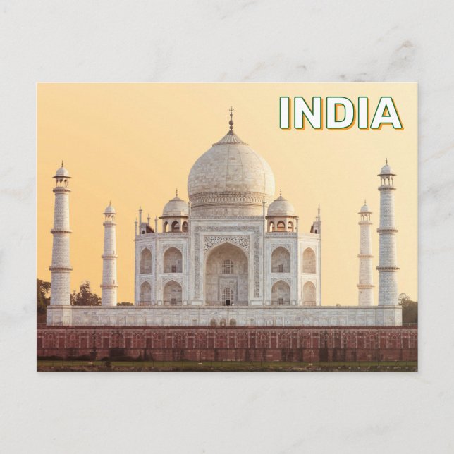 Taj Mahal In Agra, India Postcard (Front)