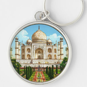 🕌 Taj Mahal In Ornate Frame For Travel Keepsake  Keychain
