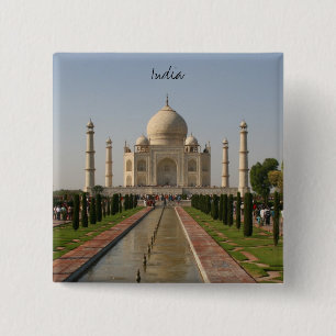 taj mahal india 2 inch square button