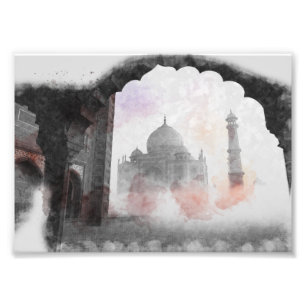 Taj Mahal India Postcard – Vintage Travel Poster 