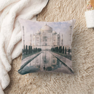 Taj Mahal, India Throw Pillow
