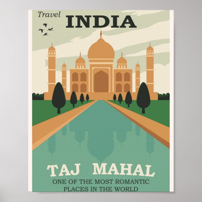 Taj Mahal - India Travel Poster (Front)