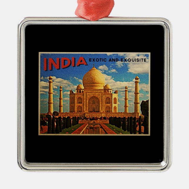 Taj Mahal India Vintage Metal Ornament (Front)