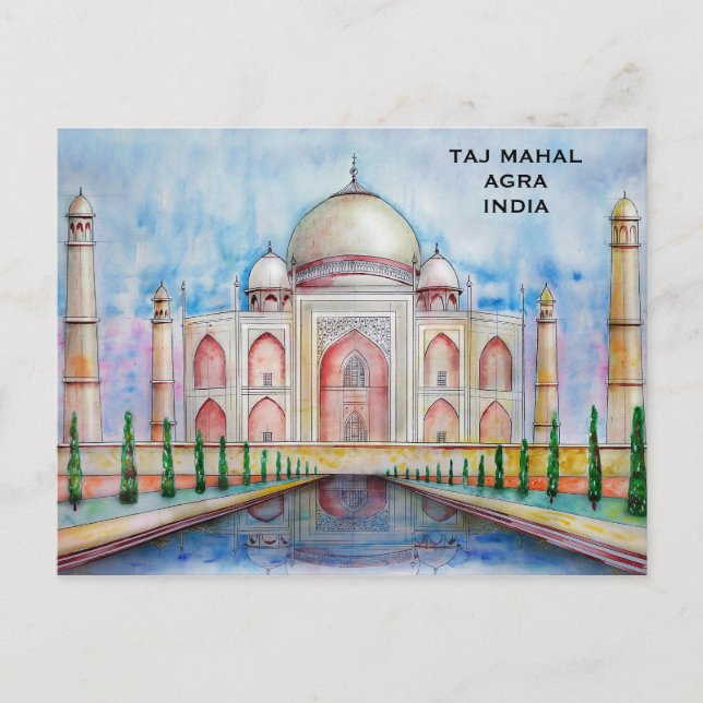 Taj Mahal India Vintage Tourism Travel Add Postcard (Front)