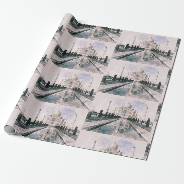 Taj Mahal, India Wrapping Paper (Unrolled)