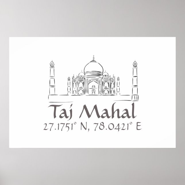 Taj Mahal Latitude  Longitude   Poster (Front)