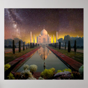 taj mahal Mausoleum India Poster