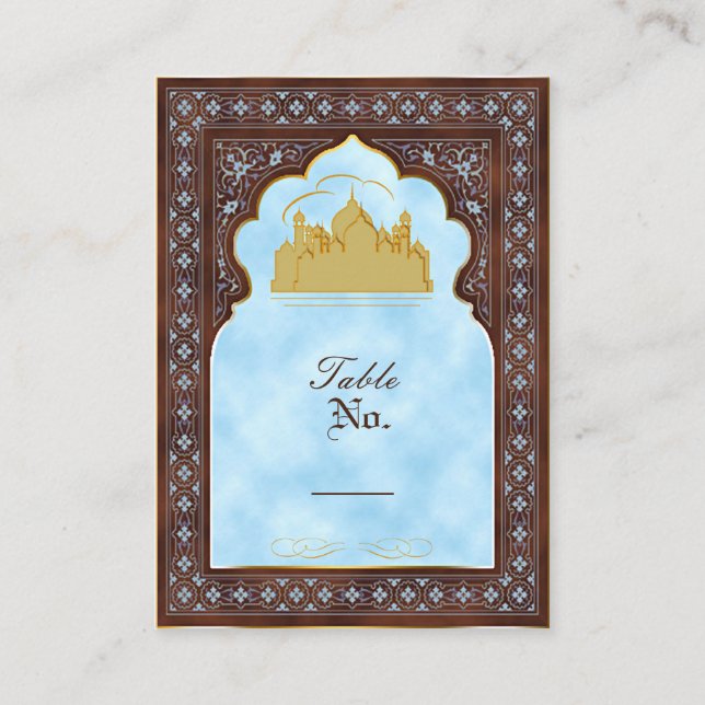 Taj Mahal - Oriental Bohemian Style Place Card (Front)