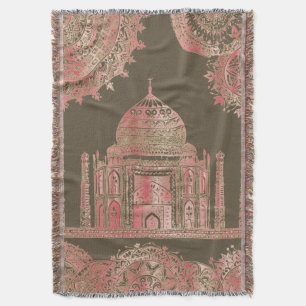 Taj Mahal - Oriental Bohemian Style Throw Blanket