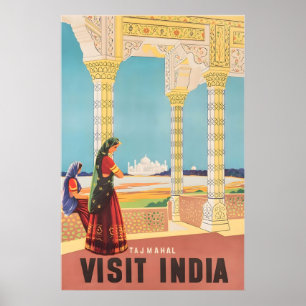 Taj Mahal Painting India Travel Poster Indian Art