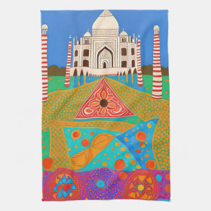 Taj Mahal painting Kitchen Towel