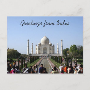 taj mahal people greetings postcard