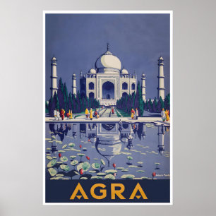 Taj Mahal Poster India Travel Art Agra Print