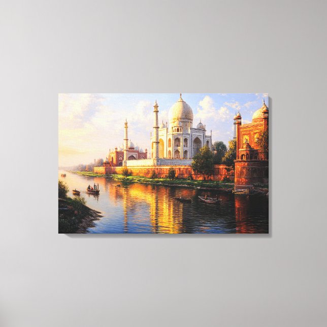 Taj Mahal Reflection Canvas Print (Front)