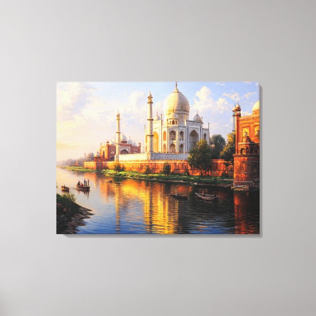 Taj Mahal Reflection Canvas Print (Front)