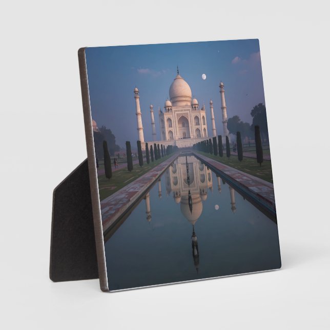 Taj Mahal Reflection Gift Wrap – Serene Moonlit Ar Plaque (Front)