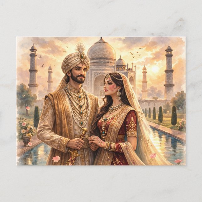 Taj Mahal Sonnenuntergang Postcard (Front)